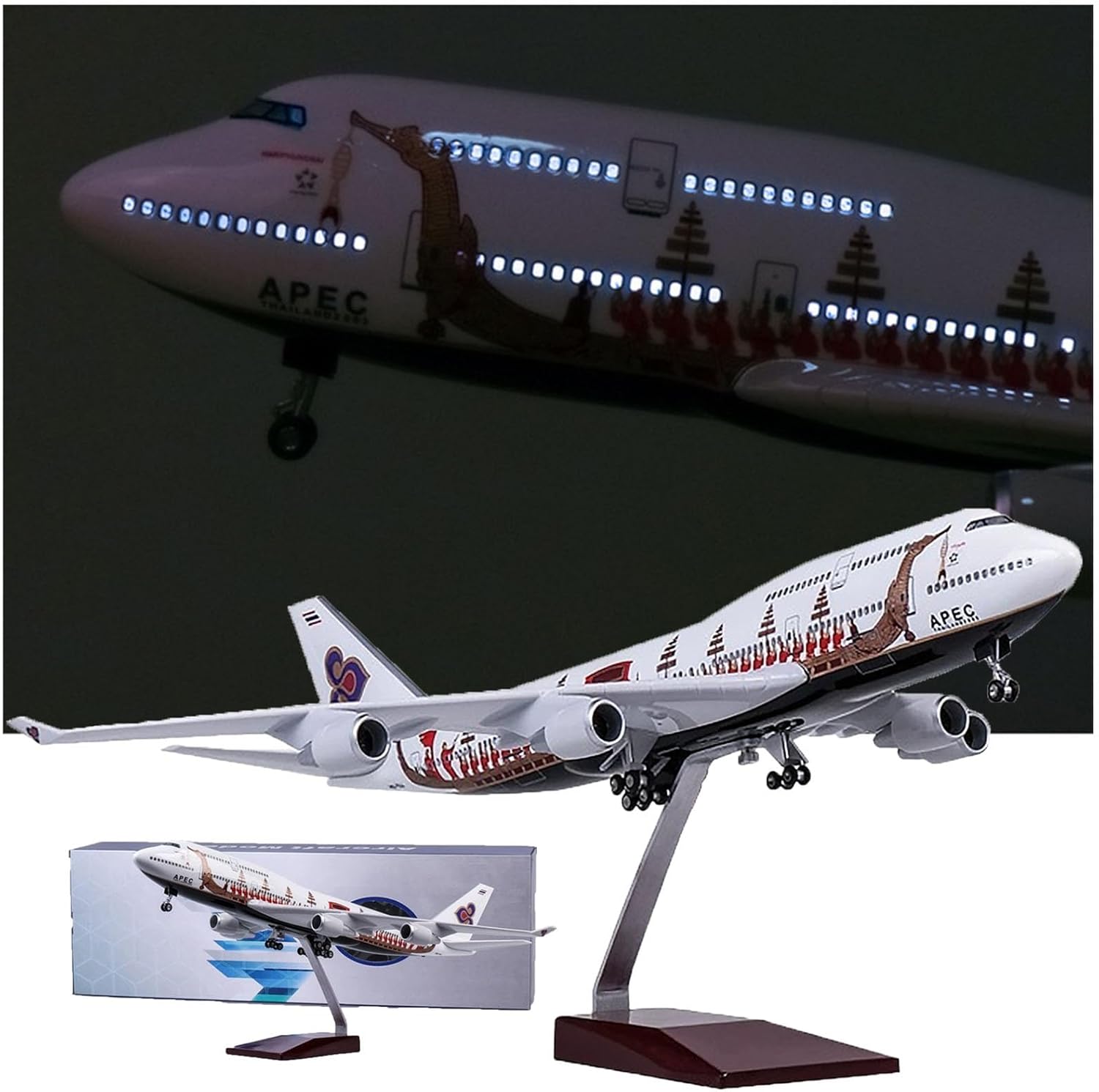 Model Airplane Plastic - Pesawat Mainan 47cm Skala 1:150 Thai